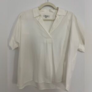 Madewell cream v neck blouse shirt